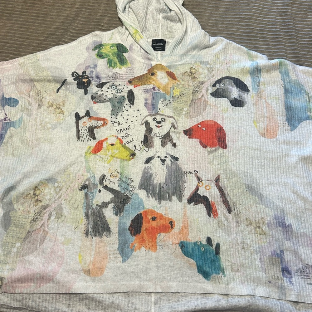 Women's Dog print Multicolor Graphic Tunic Top